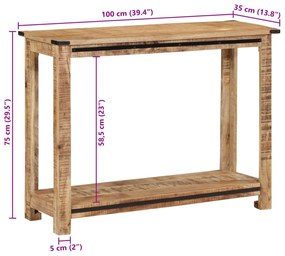 ΤΡΑΠΕΖΙ ΚΟΝΣΟΛΑ 100X35X75 ΕΚ. ΑΠΟ ΜΑΣΙΦ ΞΥΛΟ ΜΑΝΓΚΟ 374056