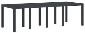 vidaXL Τραπέζι Κήπου Ανθρακί 250 x 100 x 73 εκ συνθετικό ρατάν