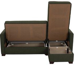 ΚΑΝΑΠΕΣ ΚΡΕΒΑΤΙ GHUFRAN ΓΩΝΙΑ ΑΝΑΣΤΡΕΨΙΜΗ DARK OLIVE ΜΕ ΑΠΟΘΗΚΕΤΙΚΟ ΧΩΡΟ HM3244.05 202x140x78Yεκ.