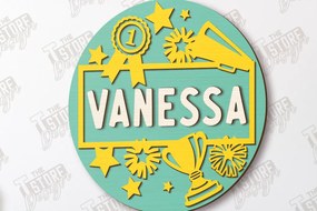 Σετ των 2 Intra απο ξύλο plywood 3mm-4mm πάχος Σήμα μαζορέτα | Εξατομικευμένη επιγραφή Δίασταση 30x20 cm INTRAFABR-118475740