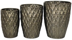 Κασπώ ArteLibre Μπρονζέ Μέταλλο 38.5x38.5x49.5cm Σετ 3Τμχ-05152317