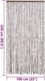 vidaXL Σήτα Εντόμων Taupe / Λευκό 100 x 230 εκ. από Σενίλ