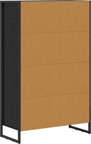 vidaXL Βιβλιοθήκη Μαύρη Οξυά 68 x 30 x 108 cm Επεξεργασμένο Ξύλο