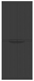 vidaXL Ντουλάπι Αποθ. Εξ. Χώρου Μαύρο 65x37x165εκ. Πολυπροπυλένιο