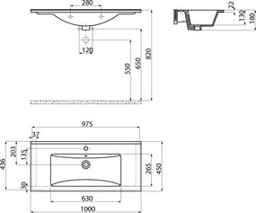Creavit SU100 - Νιπτήρας Επίπλου / Κρεμαστός 100x45
