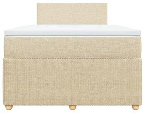 Κρεβάτι Boxspring με Στρώμα Κρεμ 120x190 εκ. Υφασμάτινο - Κρεμ