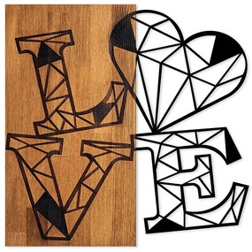 Διακοσμητικό Τοίχου Love 899SKL2404 55x58cm Walnut-Black Wallity Wood,Metal