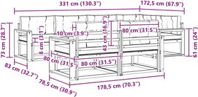 vidaXL Σειρά Καναπέ Εξωτερικού 6 pcs Λευκό και Κρεμ Πολυεστέρας