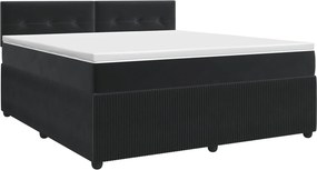 vidaXL Κρεβάτι box spring με στρώμα Μαύρο 140 x 190 cm Βελούδο