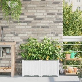 vidaXL Γλάστρες Κήπου 1 τεμ Λευκό 80 x 40 x 37.5 cm Πλαστικό