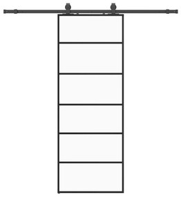 vidaXL Συρόμενη Πόρτα με Μηχανισμό Μαύρο 76x205 εκ. Γυαλί ESG