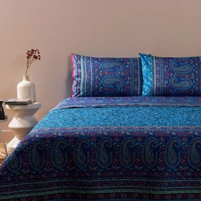 Σεντόνια Como (Σετ 4τμχ) Blue Bassetti Queen Size 250x280cm 100% Βαμβακοσατέν