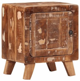 Κομοδίνο 40x32x46 cm Στερεό ξύλο αναγεννημένο - Καφέ