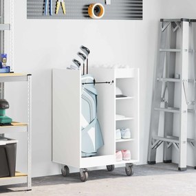 vidaXL Ντουλάπι Γκολφ με τροχούς Μονόχρωμο Λευκό 65 x 45 x 98 εκ