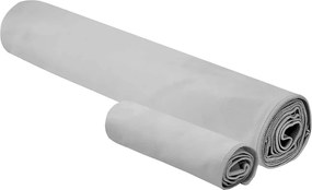 vidaXL Σύνολο πετσέτας αθλητισμού 2 pcs Γκρι ύφασμα