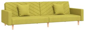 Καναπές Κρεβάτι Διθέσιος Πράσινος Υφασμάτινος με Δύο Μαξιλάρια - Πράσινο