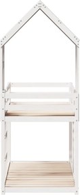 vidaXL Κουκέτα με Οροφή Λευκό 80x200 εκ. από Μασίφ Ξύλο Πεύκου