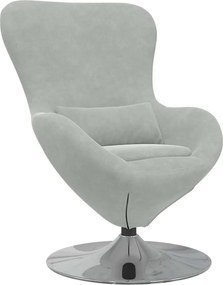 vidaXL Κάθισμα-αυγό Ανοιχτό γκρι Βελούδο