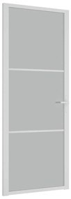 vidaXL Εσωτερική Πόρτα 83x201,5 εκ. Λευκό Ματ Γυαλί και Αλουμίνιο