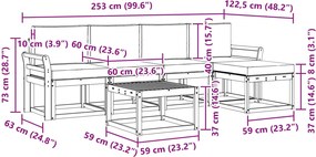 vidaXL Σειρά Καναπέ Εξωτερικού με μαξιλάρι 6 pcs Λευκό και Μπεζ