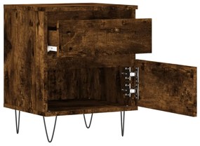 vidaXL Κομοδίνα 2 τεμ. Καπνιστή Δρυς 40 x 35 x 50 εκ. Επεξεργ. Ξύλο