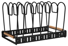 ESTIA ΘΗΚΗ ΜΕ ΔΙΑΧΩΡΙΣΤΙΚΑ BAMBOO ESSENTIALS ΜΕΤΑΛΛΙΚΗ ΜΕ ΧΕΡΟΥΛΙ 30.5x17.7x19cm ΜΑΥΡΗ