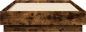 vidaXL Πλαίσιο Κρεβ. Χωρ. Στρώμα Καπνιστή Δρυς 90 x 190 εκ. Επεξ. Ξύλο