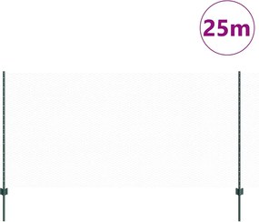vidaXL Εξωτερική εξάγωνη περίφραξη με στήλη 25 x 1,2 μ Πράσινο Δίχτυ