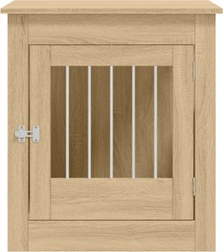 vidaXL Κλουβί Σκύλου Sonoma Δρυς 64,5 x 80 x 71 εκ. από Επεξεργ. Ξύλο