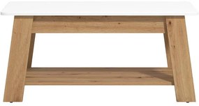 Τραπεζάκι σαλονιού PIAVE Artisan Oak - Λευκό Gloss 101x55x47 εκ. 101x55x47 εκ.