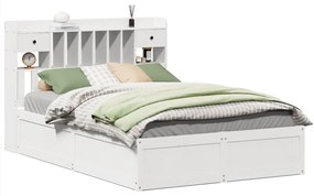 vidaXL Σκελετός Κρεβ. Χωρίς Στρώμα Λευκό 150x200 εκ Μασίφ Πεύκο