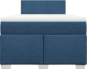 vidaXL Κρεβάτι Boxspring με Στρώμα Μπλε 120x190 εκ. Υφασμάτινο