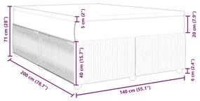 ΚΡΕΒΑΤΙ BOXSPRING ΜΕ ΣΤΡΩΜΑ ΜΠΛΕ 140X200 ΕΚ. ΥΦΑΣΜΑΤΙΝΟ 3285580