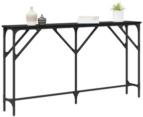 vidaXL Τραπέζι κονσόλας Μαύρη δρυς 140 x 23 x 75 cm