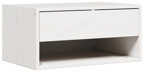 vidaXL Τοίχου Κομοδίνο Λευκό 50 x 32.5 x 24 εκ Συμπαγές ξύλο πεύκου