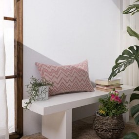Μαξιλάρι Διακοσμητικό (Με Γέμιση) Piacenza 06 Pink Teoran 30X50 Βαμβάκι-Πολυέστερ