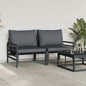 vidaXL Εξωτερικά Έπιπλα 2 Τεμάχιο Ανθρακί 80 x 80 x 71 cm Ατσάλι