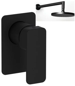 Eurorama Quadra Black Matt Ανακλινόμενη κεφαλή Ø30εκ.+Μίκτης Εντοιχισμού 1 Εξόδου