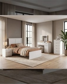 Stewehome Τραπέζι μακιγιάζ μοντέρνου σχεδιασμού με καθρέφτη Λευκό 120x41x99 cm