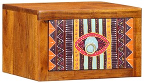 vidaXL Κομοδίνο Καφέ, πολύχρωμο 35 x 30 x 22 εκ. Μασίφ ξύλο ακακίας