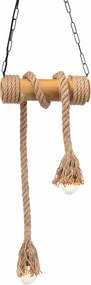 Φωτιστικό Οροφής Δίφωτο Aca Merlin 932302BBR Bamboo/Rope