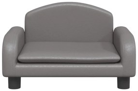 vidaXL Καναπές Παιδικός Γκρι 50x40x30 εκ. από Συνθετικό Δέρμα