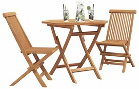 vidaXL Σετ Τραπεζαρίας Κήπου 2 pcs Καφέ Μασίφ ξύλο teak