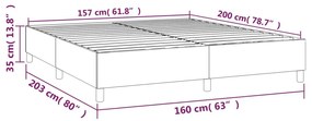 Πλαίσιο Κρεβατιού Boxspring Ανοιχτό Γκρι 160x200 εκ. Υφασμάτινο - Γκρι