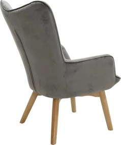 Πολυθρόνα Kido βελούδο χρώμα ασημί-γκρι 72x75x99 εκ.