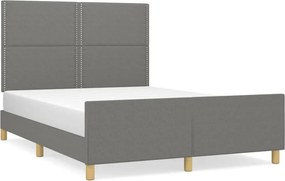 vidaXL Σκελετός Κρεβατιού Χωρίς Στρώμα Γκρι 140x200 εκ.Υφασμάτινο