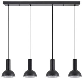 SE21-BL-4-4BL-MS3 ADEPT TUBE Black Pendant Black Metal Shade+ HOMELIGHTING 77-8560