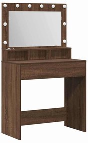vidaXL Τραπέζι Μακιγιάζ Καφέ δρυς 79 x 41 x 135 cm Επεξεργασμένο ξύλο