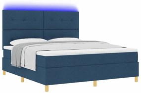 vidaXL Κρεβάτι με ελατήρια με στρώμα Μπλε 180 x 200 cm ύφασμα