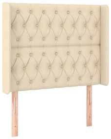 vidaXL Κρεβάτι Boxspring με Στρώμα &amp; LED Κρεμ 90x190 εκ. Υφασμάτινο